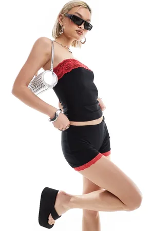 COLLUSION Lace trim bandeau co-ord in