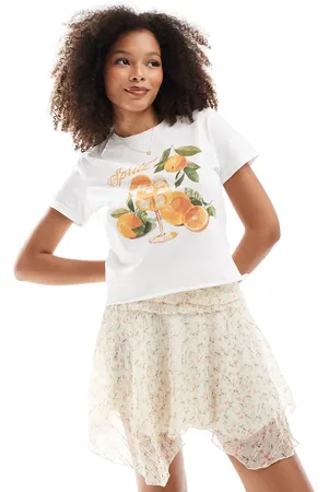 Miss Selfridge Orange spritz tee in