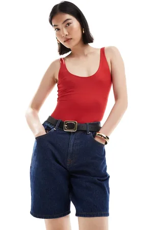 Bershka Scoop neck slinky bodysuit in