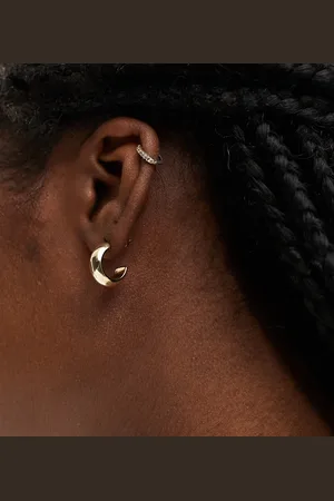 Pieces® 18k plated everyday hoop earrings in