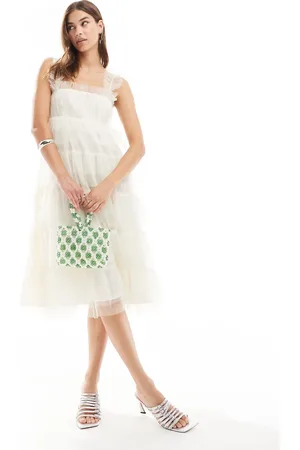 Sister Jane Cami tulle midi dress in ivory co-ord