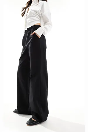 4th & Reckless Linen look wide leg trousers in