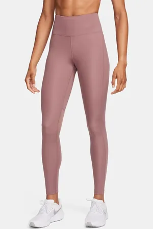 Nike Fast Dri-Fit mid rise leggings in smokey mauve
