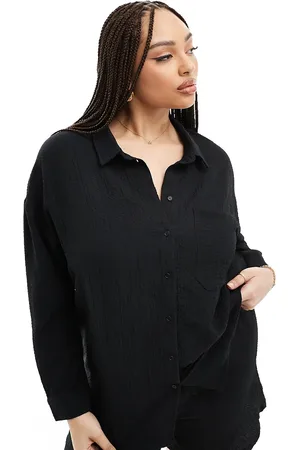 Noisy May Oversize shirt co-ord in ripple texture
