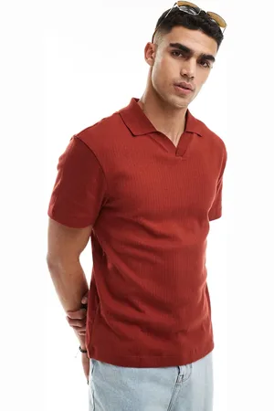 River Island Regular fit polo in rust