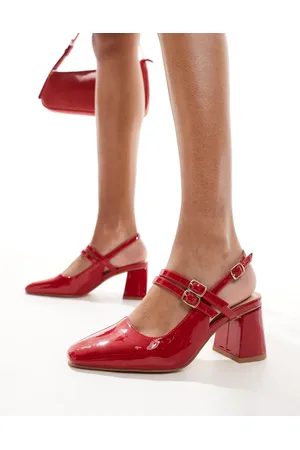 London Rebel Talia slingback mid block heel in
