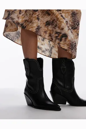 Free People Contrast stitch leather western boots in