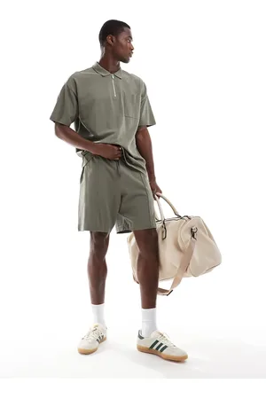 New Look Pique short co-ord in khaki