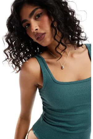 Hollister Ribbed square neck vest top in 21inch