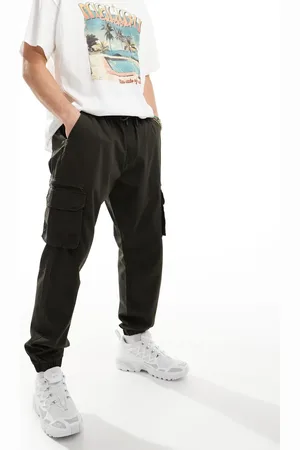 River Island Greco cargo trousers in dark