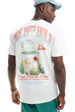 Abercrombie & Fitch Golf front and back print relaxed fit t-shirt in off