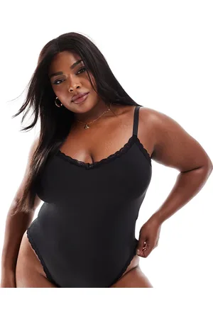 ASOS ASOS DESIGN Curve Tia super soft microfibre soft body with lace trim in