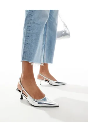 ASOS Strut slingback kitten heeled shoes in