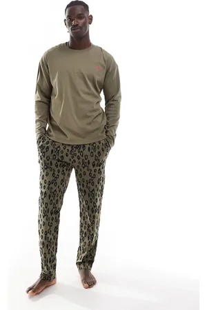 HUGO BOSS HUGO Bodywear long sleeve loungewear set in with animal print