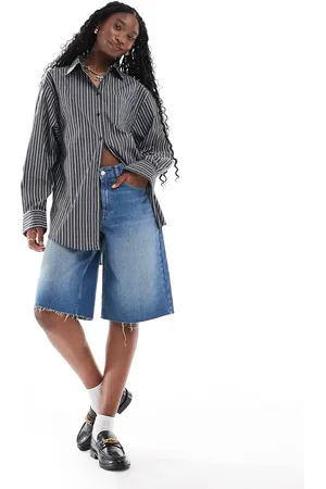 Glamorous Oversized boyfriend shirt in micro stripe