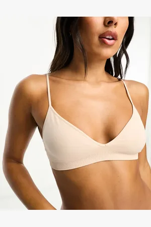 Weekday Cat Seamless triangle bra in beige