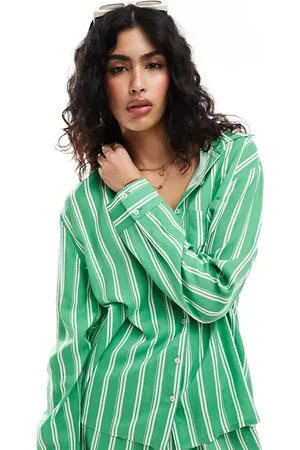 Esmée Esmee oversized long sleeve stripe beach shirt co-ord in