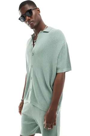 ASOS Co-ord knitted button through polo in twisted rib