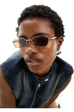 ASOS 90s metal angular sunglasses in