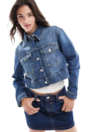 ONLY Cropped denim jacket in mid