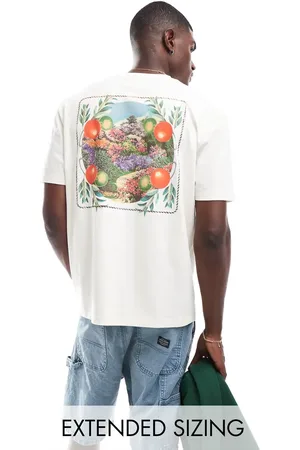 ASOS Relaxed t-shirt with floral back print in off