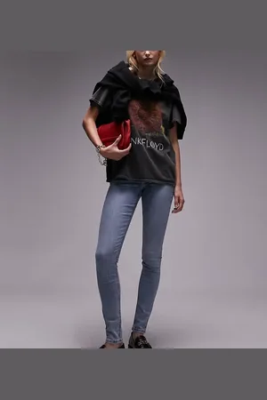 Topshop High rise Jamie jeans in bleach