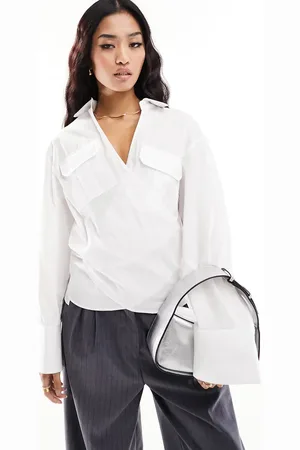 MANGO Utility wrap detail shirt in