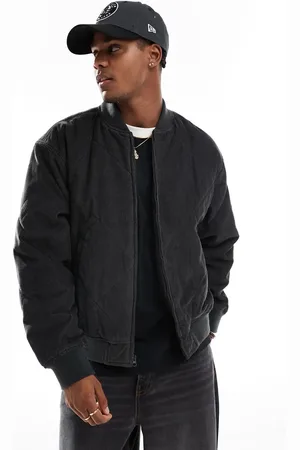 Hollister Boxy fit vintage quilted cord bomber in /black