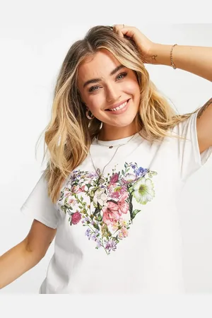 Miss Selfridge Floral heart print tee