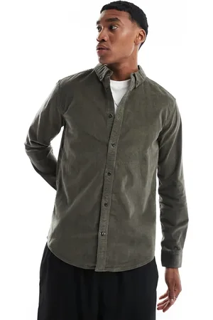 Only & Sons Cord shirt in charcoal