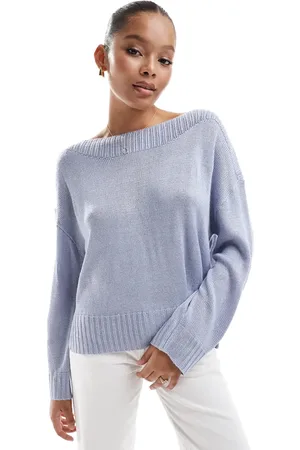 Stradivarius Boat neck jumper in light