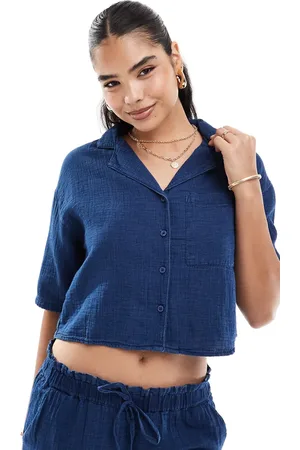 MANGO Denim look co-ord shirt in