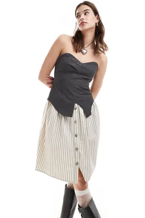 Reclaimed Bandeau hybrid tailored dress