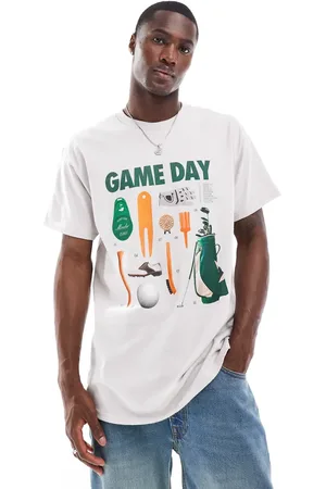 ASOS Relaxed t-shirt with sports graphic front print in iced