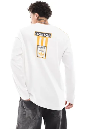 adidas Adibreak long sleeve t-shirt in and orange