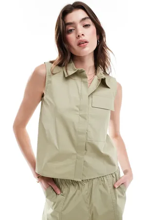 JDY Utility vest co-ord in sage