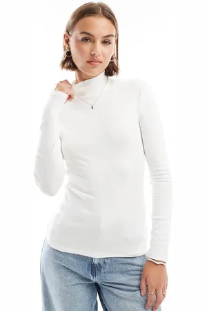 Stradivarius High neck long sleeve top in