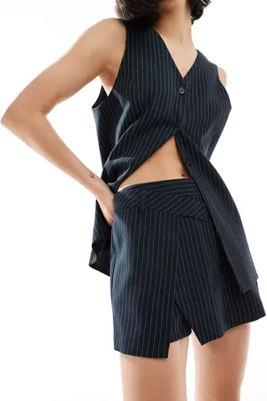 ASOS Tailored mini skort in navy pinstripe