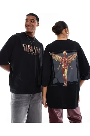 ASOS Oversized license t-shirt with Nirvana In Utero prints in washed