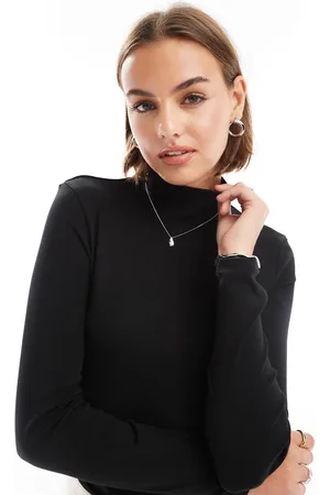Stradivarius High neck long sleeve top in