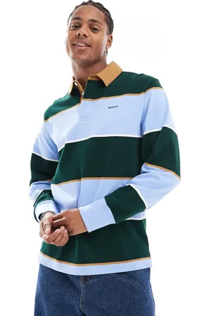 GANT 75th Anniversary Capsule striped rugby sweat with logo in