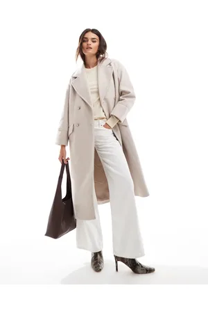 Stradivarius Oversized soft touch coat in ecru