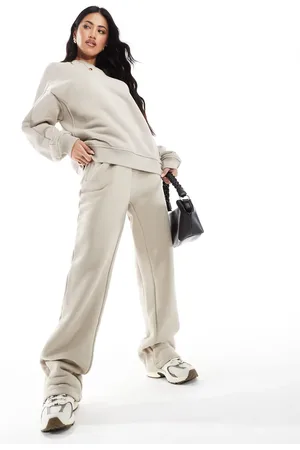 The Couture Club Washed essentials straight leg joggers in beige