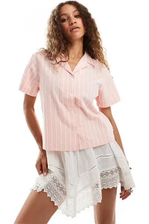Wrangler Short sleeve stripe shirt in peach