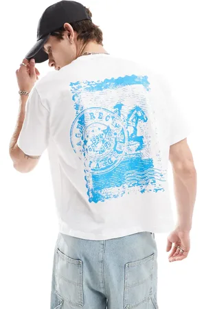 Reclaimed Cropped boxy t-shirt with rodeo western back print in