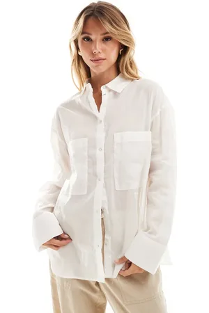 MANGO Relaxed oversized shirt in