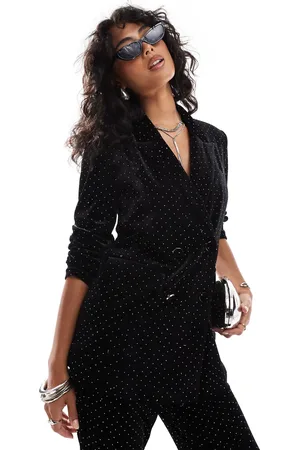 Y.A.S Velvet rhinestone blazer co-ord in
