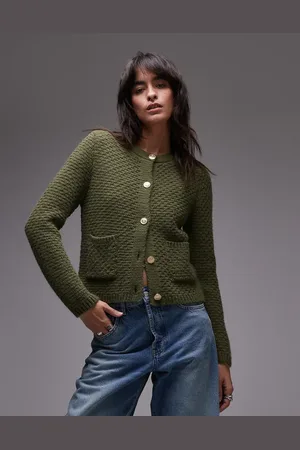 MANGO Button down knit cardigan in