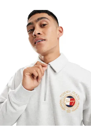 Tommy Hilfiger Explorer luxe logo half zip sweatshirt in