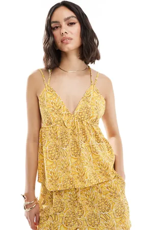 ONLY Strap detail cami co-ord in pineapple print